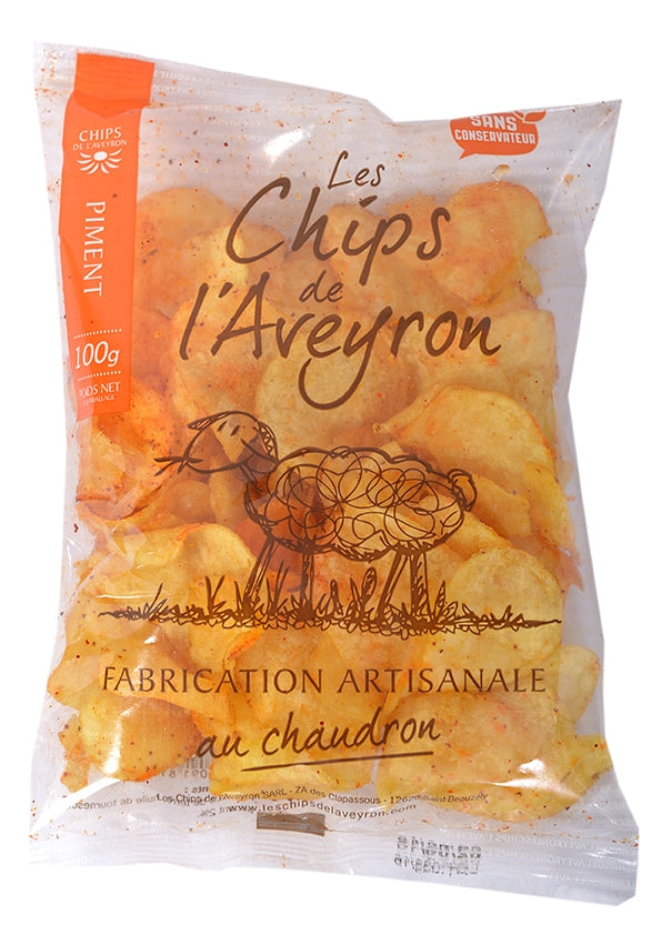 Chips artisanales Aveyron au piment d'espelette